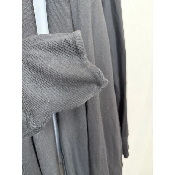 ATHLETA Size L Black Women Pranayama Wrap Open Front Stretch Soft Knit Cardigan - Picture 5 of 15